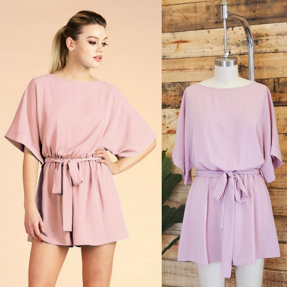 Boat Neck Kimono Romper